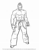 Tekken Kazuya Mishima Draw Drawing Step Lessons Game Drawingtutorials101 Characters Tutorials sketch template