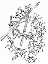 Musica Coloriage Coloriages Musical Mandalas Pintar Enfant Musiques Violino Sheets Volwassenen Blancodesigns Riscos Blanco Musicales Gitaar sketch template