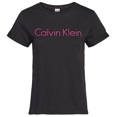 Calvin Klein Women Cotton Crew Neck T Shirt Black With Thrill Logo