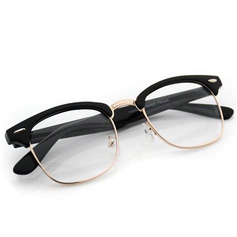 retro clubmaster wayfarer clear lens nerd frames glasses mens womens half metal in clothing