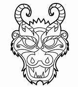 Dragon Chinese Year Coloring Mask Face Pages China Drawing Ancient Festival Boat Pj Max Color Time Kids Netart Printable Template sketch template