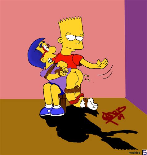 xbooru ass bart simpson bondage bottomless gay milhouse van houten pants down shadow spanking