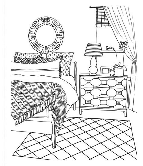 pictures  bedroom room coloring page