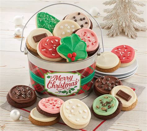 ships  cheryls cookies merry christmas pc cookie pail qvccom