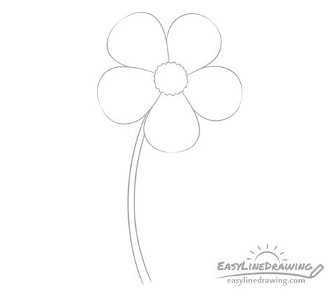 draw  flower step  step easylinedrawing