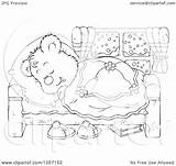Bear Coloring Sleeping Outline Illustration Royalty Clip Bannykh Alex Clipart sketch template