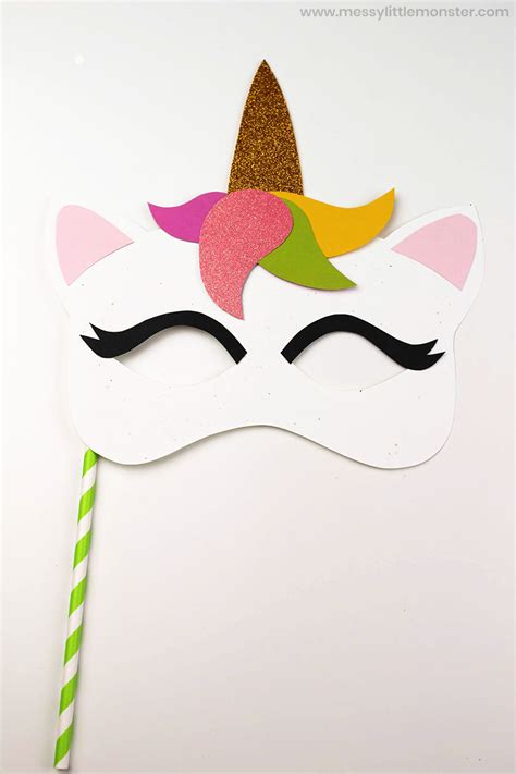 easy unicorn mask craft  template messy  monster