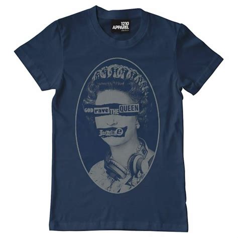 Dmc God Rave The Queen T Shirt Blue With Silver Print