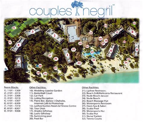 Resort Map Couples Negril Negril Jamaica