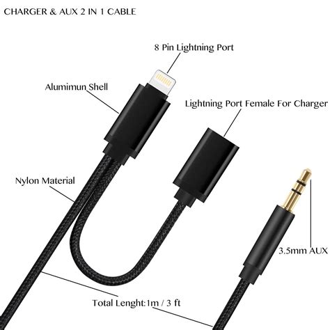aux cord diagram electronics car media interface aux cord  ft charging  audio