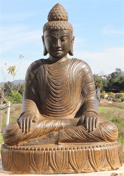 sold stone shamatha meditating buddha statue  ls hindu gods
