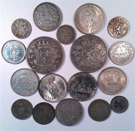 wereld lot diverse zilveren munten  stuks catawiki