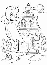 Haunted Coloring House Pages Halloween Castle Kids Printable Ghost Print Monster Color Friendly Getcolorings Getdrawings sketch template