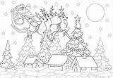 Village Claus Adultos Adulti Weihnachten Preschool Trineo Justcolor Printables Draw Feliz sketch template