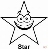 Coloring Star Cartoon Face Pages Drawing sketch template