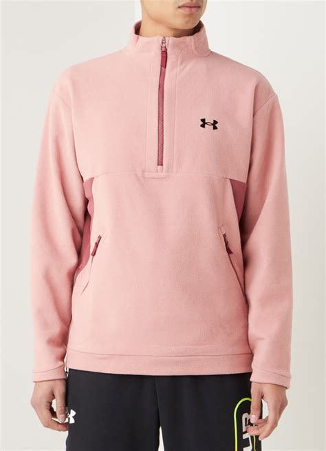 armour trainingssweater van fleece met ritszakken roze de bijenkorf