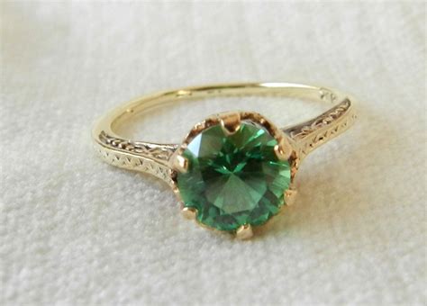 green garnet ring victorian green garnet engagement ring