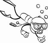 Diver Scuba Cartoon Coloring Drawing Clipart Cliparts Diving Clip Colouring Printable Getdrawings Getcolorings Color Pages Library Stick sketch template