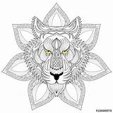 Mandala Tiger Zentangle Tige Crafter sketch template