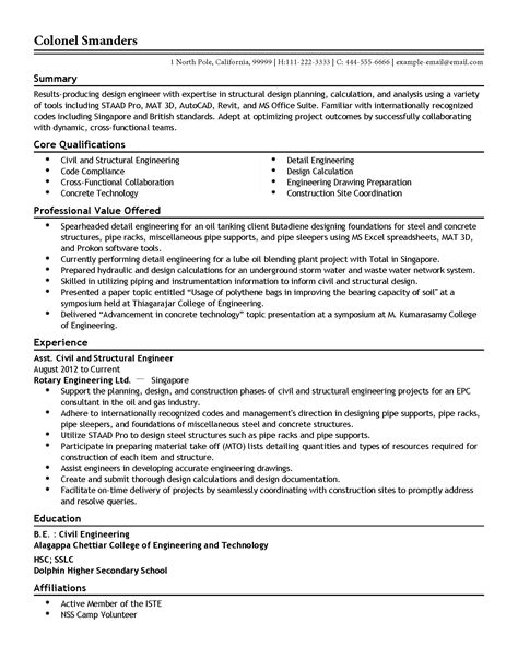 structural engineer resume