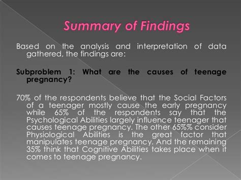 causes of teenage pregnancy
