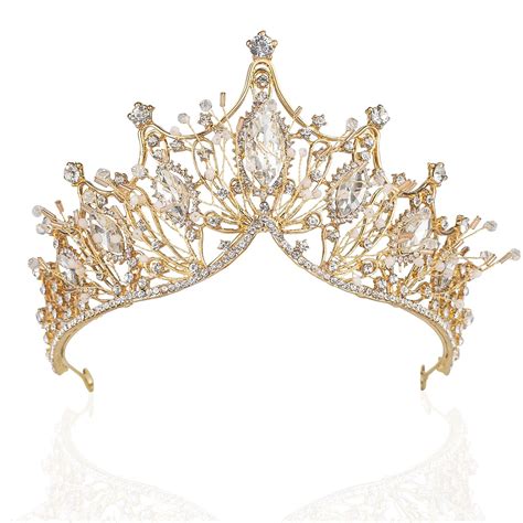 buy women baroque queen crown gold princess tiaras  crowns wedding