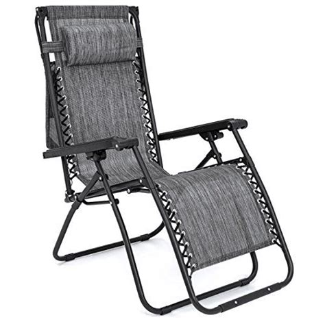 Grey Folding Zero Gravity Recliner Lounge Chair With Canopy Shade