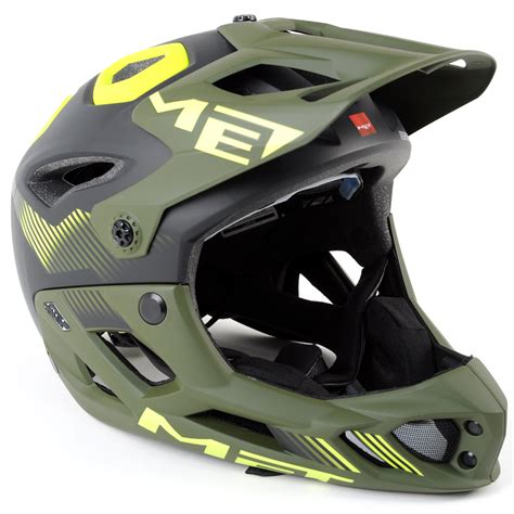 met parachute mtb full face helmet matte black green safety yellow medium ebay