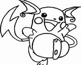Coloring Raichu Pokemon Pages Pose Fighting Getcolorings Color Getdrawings sketch template
