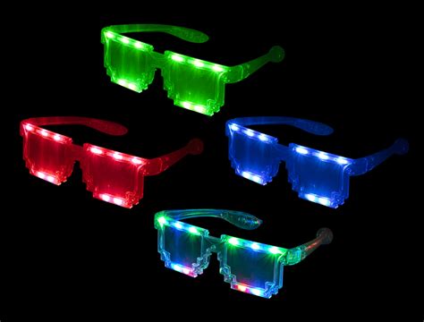 Wp1403 Light Up Pixel Glasses Asst