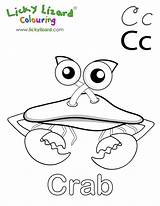 Alphabet Pages Colouring Coloring Crab Kids sketch template