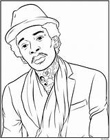 Rappers Wiz Khalifa sketch template