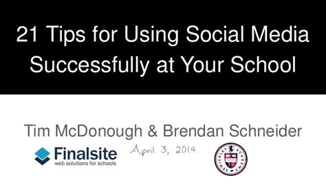 tips   social media successfully   school