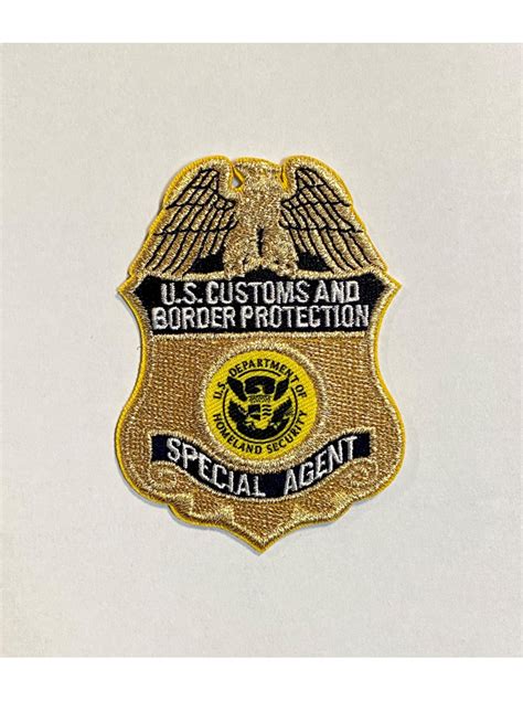 cbp metallic gold special agent badge patch