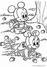 Coloring Fall Pages Printable Kids Color Sheets Disney Autumn Preschool Print Printables Mickey Animals Baby Preschoolers Season Minnie Leaves Micky sketch template