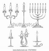 Candelabra Candlesticks Vintage Coral Clipart Drawn Hand Vector Sketch Candlestick Menorah Meaning Template Stock Dream Clipground sketch template