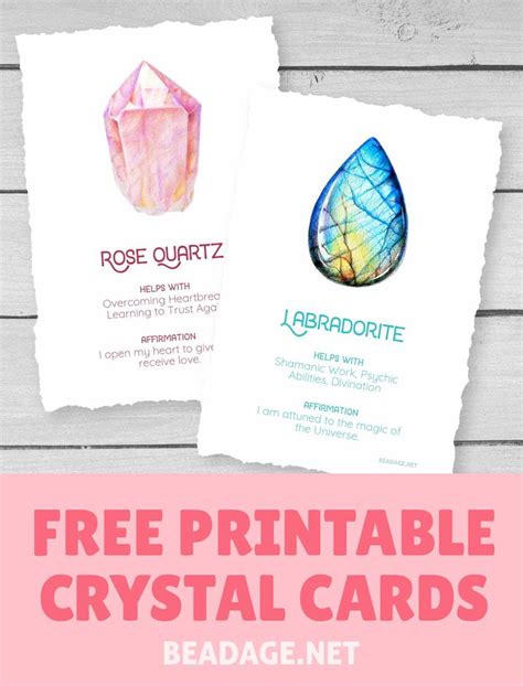 printable crystal information cards printable word searches