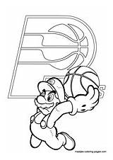 Coloring Pages Pacers Indiana Mario Nba Super Basketball Hoosiers Iu Template sketch template