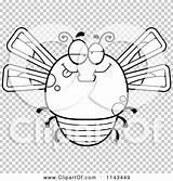 Drunk Dragonfly Chubby Outlined Coloring Clipart Vector Cartoon Thoman Cory sketch template