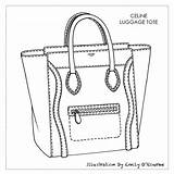 Handbag Celine Borsa Disegno Bolsos Borse sketch template