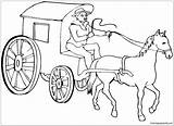 Coloring Pages Horse Colouring Cowboy Stagecoach Kids Drives Color Cab Horses Printable Colour Drawing Clipart Gif sketch template