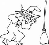 Coloring Pages Witch Broom Witches Halloween Kids Broomstick Her Cute Coloring4free Printable Legs Color Template Getcolorings Cat sketch template