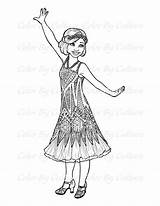 Flapper Girl Drawing Paintingvalley sketch template