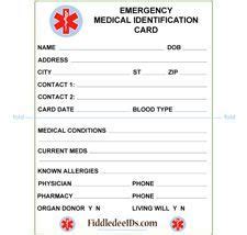 medical wallet card medical id alert bracelets  fiddledee ids