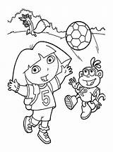 Dora Coloring Explorer Kids Pages Color Children Simple Characters sketch template