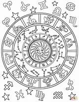 Coloring Pages Signs Zodiac Witch Supercoloring Mandala Adult sketch template