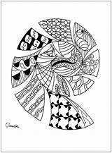 Zentangle Simple Coloring Adult Color Drawing Pages Print Claudia sketch template
