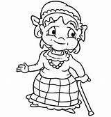 Grandmother Coloring Pages Stick Walking Walk Color Luna Printable Getdrawings Getcolorings sketch template