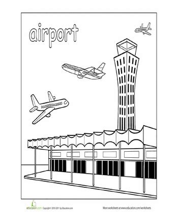 airport coloring pages train theme classroom community helpers theme