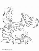 Hair Coloring Mermaid Ariel Little Brushing Her Pages Mermaids Drawing Disney Color Printable Getdrawings Pasta Escolha sketch template
